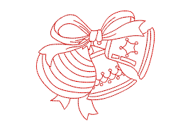 Download Redwork Christmas Bells With Bow Creative Fabrica SVG Cut Files