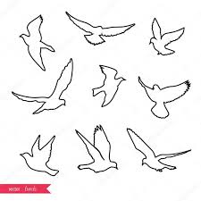 Download Royalty Free Set Of Flying Birds Silhouettes Vector Illustration Stock Vector 96077884 From Depos Flying Bird Silhouette Bird Silhouette Bird Outline