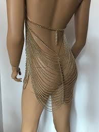 Gold Chain Dress Mini Chain Dress Etsy Chain Dress Body Chain Bikini Dress