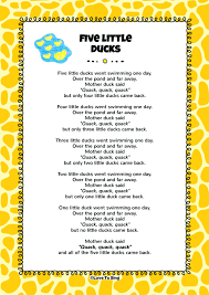 Five Little Ducks Song Free Video Song Lyrics Activities Kids Video Songs Songs For Toddlers Nursery Rhymes Lyrics