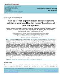 One speaker recommended the physical functional ability questionnaire (faq5) as a measurement tool. Pdf Pain As 5th Vital Sign Impact Of Pain Assessment Training Program On Nigerian Nurses Knowledge Of Pain Management