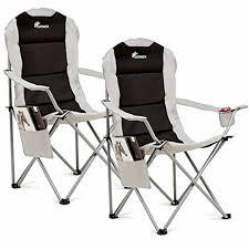 Lawn chairs are available in the market in different designs and sizes that make is an ideal choice for the users. Summer Set Of 2 Folding Padded Chairs With Cup Holder And Side Pocket Black Grey Ebay