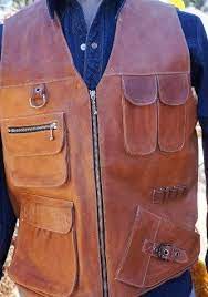 Men S Leather Hunting Vest Available In Bulk Also Reference No F17 S027 Price 55 Https Www Facebook Co Mens Leather Vest Leather Vest Leather Jacket Men