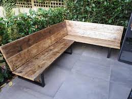 Trending price is based on prices from the last 90 days. A Simple And Rustic Corner Bench Built From Reclaimed Scaffold Boards With Steel Legs Timber Outdoor Corner Bench Outdoor Bench Seating Corner Garden Seating