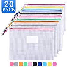 Amazon Com Sooez Plastic Mesh Zip File Document Folders 20 Pack Letter Size A4 Size Zipper Document Pouch Waterp Document Pouch School Pouch Document Folder