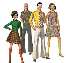 60s Fashion Men And Women Explored With Bright Colors Geometric Shapes And Flared Fitting Clothing