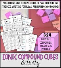 Ionic Compound Cubes Practice Activity Manipulatives For Hands On Learning Students Gain Confidence In Ionic Compound Teaching Chemistry Ionic Bonding