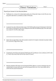 About the worksheets this booklet contains the worksheets that you will be using in the discussion section of your course. Variation Word Problems Worksheets Direct Inverse Joint Combined Variation