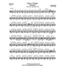 Madonna Like A Virgin Drum Score Drum Sheet Drum Note