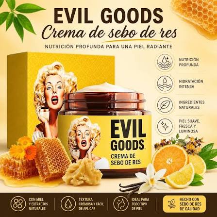EVIL GOODS - CREMA DE SEBO DE RES Esta crema está elaborada a base de sebo  de res, conocido por sus propiedades hidratantes y nutritivas para la piel.  ✨ Ayuda a hidratar