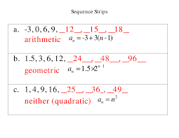 Sequence Strips Answer Key Math Notes Quadratics Sequencing