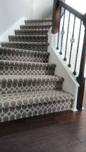 Designer Carpet Hand Scraped Wood Wrought Iron Spindles Carpet Stairs Carpet Design Stair Remodel