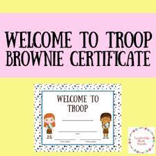 Girl Scout Brownie Welcome To Troop Certificate By Leadership Made Simple