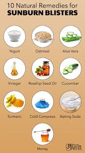10 Simple Natural Remedies To Treat Sunburn Blisters Sunburn Blisters Sunburn Remedies Sunburn Blister Treatment