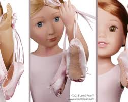 L&P 1075: Ballet Slippers Pattern for 18 Inch American Girl, 16 Inch AGFAT  and 14 1/2 Inch WW Dolls — ultra-realistic doll dance shoes!