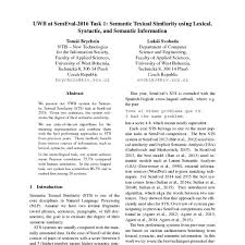 They presented the items and gave them kiv is an acronym for the czech name of our department (katedra informatiky a vypocetni techniky). Uwb At Semeval 2016 Task 1 Semantic Textual Similarity Using Lexical Syntactic And Semantic Information Acl Anthology