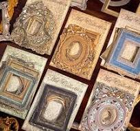 Vintage fotolijst artistieke ambachtelijke scrapbook papier |  Stempelafdrukken