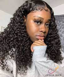 Curly Hair With Frontal Sew In So Pretty Curly Hair Texture Do You Want To Get The Same One Deep Wave Hairstyles Curly Hair Sew In Curly Hair Styles