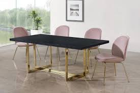 Meridian Paris Pink Velvet Dining Chair W Golden Legs