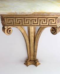 Italian Giltwood Greek Key Wall Mounted Console Table And Mirror 1stdibs Com Wall Mounted Table Mirrored Console Table Console Table