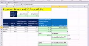 Excel Finance Class 105 Expected Return Standard Deviation For Portfolio Estimating Future Excel Formula Motivation Excel