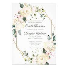 Cream White Pink Floral Geometric Wedding Invitation Zazzle Com In 2021 Geometric Wedding Invitation Geometric Wedding Watercolor Floral Wedding Invitations