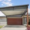 Carports are covered aluminum structures with polycarbonate roofs. 1