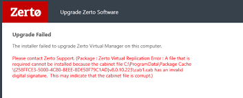 Maybe you would like to learn more about one of these? Error During Upgrade Of Zerto Virtual Manager From V8 0 To 8 0 U1 Baking Clouds