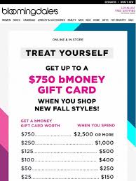 Shop online for gift cards. Bloomingdale S Get Up To A 750 Bmoney Gift Card Milled