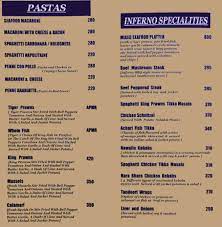 Check out our full menu for more info. Inferno Menu Menu For Inferno Candolim North Goa Goa