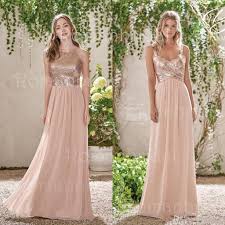 New Rose Gold Bridesmaid Dresses A Line Spaghetti Straps Backless Wedding Party Dress Sequins Long Elegant Bridesmaid Dresses Bd0408 Rose Gold Bridesmaid Dress Blush Bridesmaid Dresses Sequin Bridesmaid Dresses
