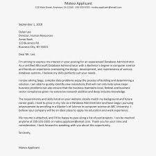 Letter about not able to achieve targets : Database Administrator Cover Letter Example