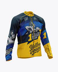 Download Men S Long Sleeve Full Zip Jersey Mockup In Apparel Mockups On Yellow Images Object Mockups