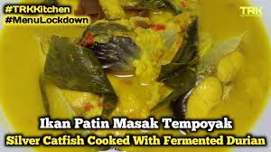 Northern and east coast of peninsular fish curry catfish served in sweet and spicy fermented durian curry. Ikan Patin Masak Tempoyak Silver Catfish Cooked With Fermented Durian Youtube