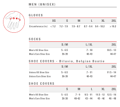 size chart for gloves mens 2019