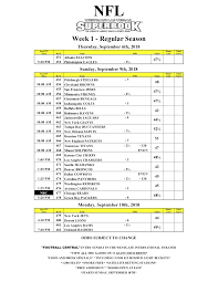 Check out american tv tonight for all local channels, including cable, satellite and over the air. Nfl Week 1 Odds Released In Vegas Eagles 3 5 Over The Falcons The Nfl Regular Season Does Not Kick Off Until Thursday September 6th B Nfl Week 1 Nfl Vegas