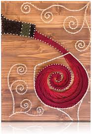 String art is a great way to create a custom wall hanging, a gift, a piece of art. Amazon Com Wine String Art Kit Diy Kit Includes All Crafting Supplies Wine Lover Gift String Art Patterns Bar Art Craft Kit For Adults