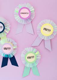 Diy Iridescent Paper Prize Ribbons Paper Decorations Diy Paper Crafts Diy Diy For Kids