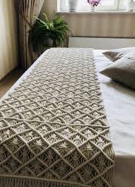 Macrame Bedrunner Boho Bedroom Decoration Bedrunner Table Runner Bohemian Bedroom Decor Macrame Decor Macrame Runner Bed Runner