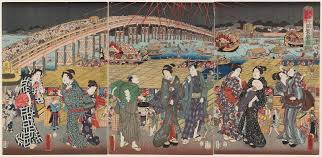 Mitsukuni Defying The Skeleton Spectre Invoked By Princess Takiyasha Ryogoku Bridge In The Eastern Capital Illustration Of The Prosperity Of The River Opening Toto Ryogoku Bashi Ka Culture Art Museum Of Fine Arts Illustration