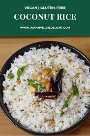 Coconut Rice Quick And Easy South Indian Rice Recipe Recipe Indian Rice Recipes Indian Food Recipes Vegetarian South Indian Vegetarian Recipes