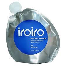 Iroiro Premium Natural Semi Permanent Hair Color40 Iro Blue 8oz