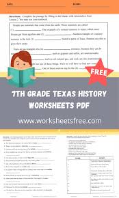 7th grade texas history worksheets pdf in 2022 worksheets free