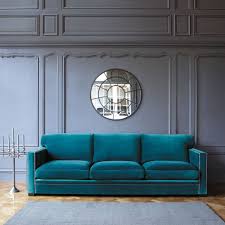 Sofa 4 5 Sitzer Aus Samt Blau Blue Sofa Blue Velvet Sofa Sofa Decor