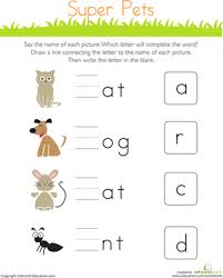 Read the story, highlight the word family words, and complete the simple sentences. Cvc Words Reading And Writing Education Com