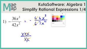 Kutasoftware Algebra 1 Simplifying Rational Expressions Part 1 Youtube