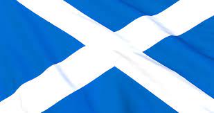 Der rand der schottland flagge ist doppelt umsäumt und an der mastseite in ein starkes besatzband. Shutterstock