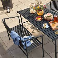 Shop metal outdoor benches at luxedecor.com. Hubsch Garden Dining Bench Metal Black