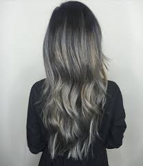 Then, let down your hair, and paint the bleach down to your tips. Black Hair Ash Grey Highlights Novocom Top