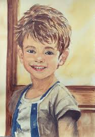La bonne bouille ,d après une photo sur le net Aquarelle